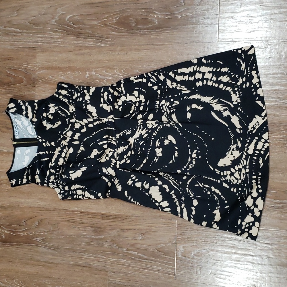 (6) DKNY Dress Midi Slim Whimsical Vacation Coastal Travel Lightweight Casual